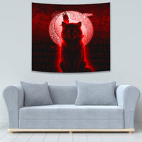 Viking Tapestry - Fenrir Viking Wolf - Red Version Tapestry RLT12 - Wonder Print Shop