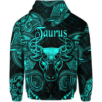 Taurus Zodiac Polynesian Hoodie Unique Style Turquoise LT8 - Wonder Print Shop