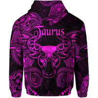 Taurus Zodiac Polynesian Hoodie Unique Style Pink LT8 - Wonder Print Shop