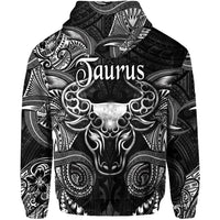 Taurus Zodiac Polynesian Hoodie Unique Style Black LT8 - Wonder Print Shop