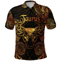 Taurus Zodiac Polynesian Polo Shirt Unique Style Gold LT8 - Wonder Print Shop