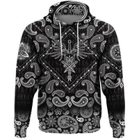 Viking Hoodie The Head Of The Demon With Sword with Bandana Paisley Style RLT12 - Wonder Print Shop