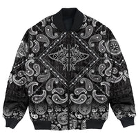 Viking Bomber Jacket The Image Skull In An Ancient Helmet Of and Celtic Patterns with Bandana Paisley Style RLT12 - Wonder Print Shop