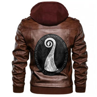 Viking The Nasal Figure Of The Ship Drakkar Leather Jacket RLT12 - Wonder Print Shop