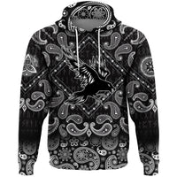 Viking Hoodie The Raven Viking with Bandana Paisley Style RLT12 - Wonder Print Shop