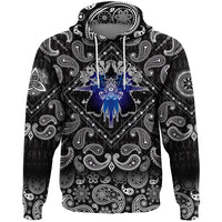 Viking Hoodie The Valkyrie At The Starry Sky Through Which Flies Flock Of Birds with Bandana Paisley Style RLT12 - Wonder Print Shop