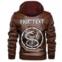 (Custom) Wonder Print Shop - The And Dragon Biting Tail Leather Jacket RLT12 - Wonder Print Shop
