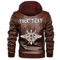 (Custom) Wonder Print Shop - The Image Skull In An Ancient Helmet Of And Celtic Patterns Leather Jacket RLT12 - Wonder Print Shop