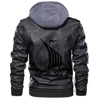 Viking The Ship Skidbladnir Made Of Planks Its Name Written In Runes Leather Jacket RLT12 - Wonder Print Shop
