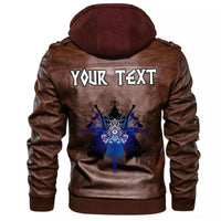(Custom) Wonder Print Shop - The Valkyrie At The Starry Sky Through Which Flies Flock Of Birds Leather Jacket RLT12 - Wonder Print Shop