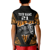 Custom Papua New Guinea Lae Snax Tigers Polo Shirt Polynesian Tiger Face - Wonder Print Shop
