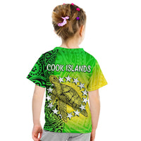 Cook Islands T Shirt KID Cook Islands Coat Of Arms Turtle Polynesian - Wonder Print Shop