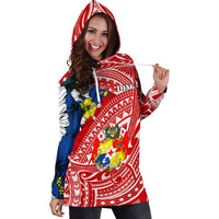 Tonga Hoodie Dress Polynesian Pattern Red Color - Wonder Print Shop