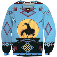 Trail Of Tear Native American Design 3D Blue Sweatshirt LT10 - Wonder Print Shop