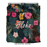 Hawaii Bedding Set Tribal Elements And Hibiscus Version LT9 - Wonder Print Shop