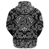 Viking Hoodie Triple Horn Of Odin with Bandana Paisley Style RLT12 - Wonder Print Shop