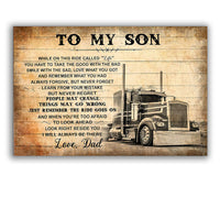 truck-lover-to-my-son-love-dad-horizontal-poster