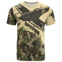 Submarine Spitfire Camouflage T Shirt Reach For The Sky - Wonder Print Shop