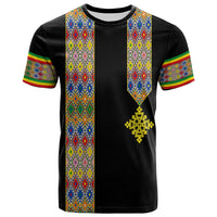 Habesha Tilet Pattern T Shirt Ethiopia Emblem - Wonder Print Shop