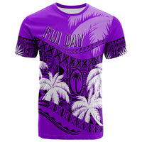 Personalised Fiji Day T Shirt Flying Fijians Masi Kesa Style Violet - Wonder Print Shop