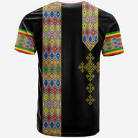Habesha Tilet Pattern T Shirt Ethiopia Emblem - Wonder Print Shop
