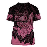 Polynesian Breast Cancer Awareness T Shirt Floral Butterfly - Wonder Print Shop