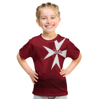 (Custom Personalised) Malta Valletta Skyline KID T Shirt Maltese Cross - Wonder Print Shop