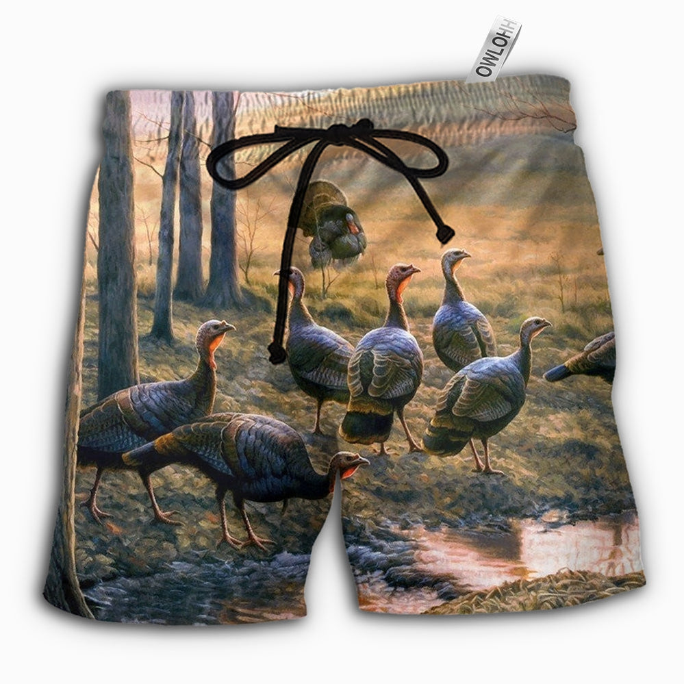 turkey-beautiful-turkey-smile-peace-life-hawaiian-shorts