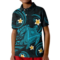 Hawaii Polo Shirt Hawaiian Turtle Plumeria Mixed Polynesian Turquoise Style - Wonder Print Shop