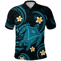 Custom Hawaii Polo Shirt Hawaiian Turtle Plumeria Mixed Polynesian Turquoise Style - Wonder Print Shop