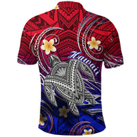 Hawaii Polo Shirt Hawaiian Turtle Plumeria Mixed Polynesian Style - Wonder Print Shop
