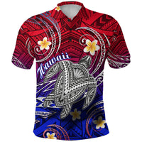 Hawaii Polo Shirt Hawaiian Turtle Plumeria Mixed Polynesian Style - Wonder Print Shop