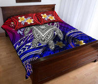 Hawaii Quilt Bed Set Hawaiian Turtle Plumeria Mixed Polynesian Style - Wonder Print Shop