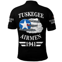 Custom Tuskegee Airmen Polo Shirt The Red Tails Simple Style Black LT8 - Wonder Print Shop