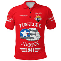 Custom Tuskegee Airmen Polo Shirt The Red Tails Original Style Red LT8 - Wonder Print Shop