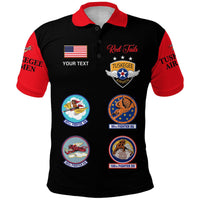 Custom Tuskegee Airmen Polo Shirt The Red Tails Simple Style Black Red LT8 - Wonder Print Shop