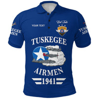 Custom Tuskegee Airmen Polo Shirt The Blue Tails Original Style Blue LT8 - Wonder Print Shop