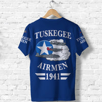 Custom Tuskegee Airmen T Shirt The Blue Tails Simple Style Blue LT8 - Wonder Print Shop