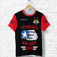 Custom Tuskegee Airmen T Shirt The Red Tails Original Style Black Red LT8 - Wonder Print Shop
