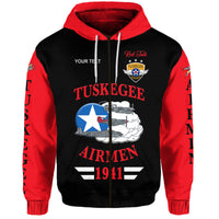 Custom Tuskegee Airmen Hoodie The Red Tails Original Style Black Red LT8 - Wonder Print Shop