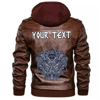 (Custom) Wonder Print Shop - Two Celtic Ravens Tattoo Leather Jacket RLT12 - Wonder Print Shop