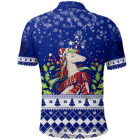Winter Scottish Unicorn and Thistle Pattern Polo Shirt - Wonder Print Shop