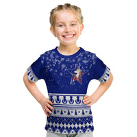 Winter Scottish Unicorn and Thistle Pattern Kid T shirt - Wonder Print Shop