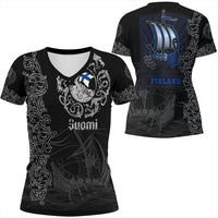 Viking Clothing Viking Drakkar Finland Warship V Neck T shirt RLT12 - Wonder Print Shop