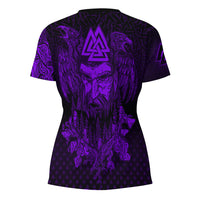 Viking Clothing Viking Odin Raven Tattoo Style Purple Version V Neck T shirt RLT12 - Wonder Print Shop