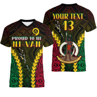 Custom Vanuatu Indigenous V Neck T Shirt Proud To Be Ni Vanuatu Polynesian Pattern LT13 - Wonder Print Shop