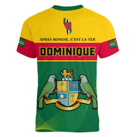 Dominica V-Neck T Shirt Dominican Coat Of Arms With Map - Wonder Print Shop
