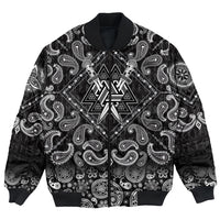 Viking Bomber Jacket Valknut and Swords with Bandana Paisley Style RLT12 - Wonder Print Shop
