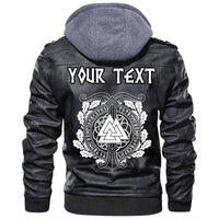 (Custom) Wonder Print Shop - Valknut And Scandinavian Runes Leather Jacket RLT12 - Wonder Print Shop
