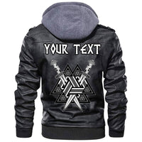 (Custom) Wonder Print Shop - Valknut and Swords Leather Jacket RLT12 - Wonder Print Shop